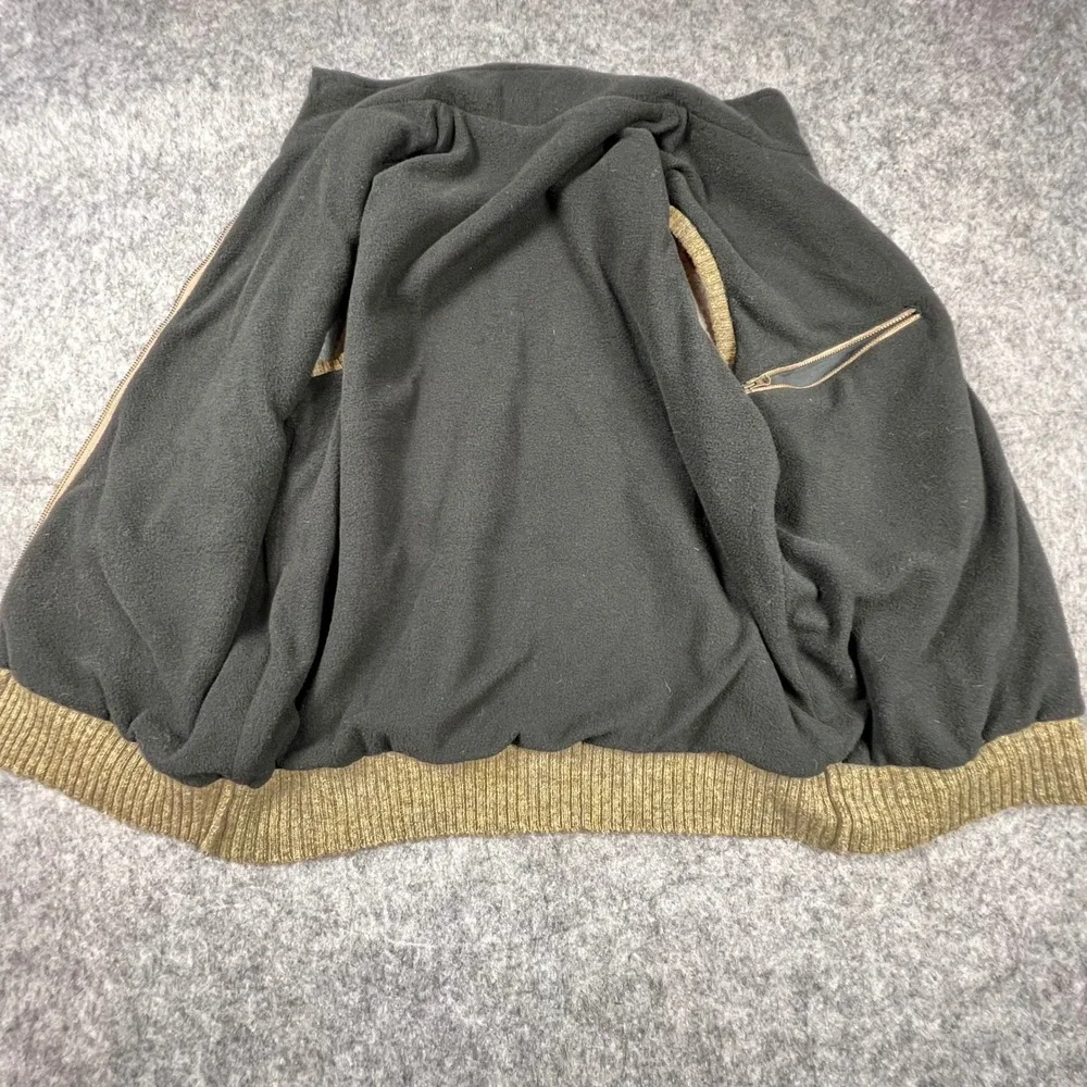 Pendleton Mens Reversible Shetland Wool‎ Fleece Vest Olive Green Black Size M